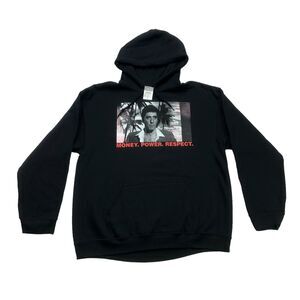 Scarface Hoodie Mens Large L Black Long Sleeve Pullover Tony Montana NWT